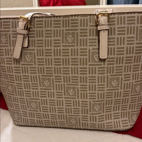 Anne Klein Cream Geometric Tote Bag NWT - Picture 4 of 11